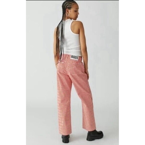 The Ragged Priest Denim - The Ragged Priest Hight Waisted Red & White Printed Jeans Size 30